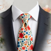  Bright Meadow Flower Pattern ネクタイ