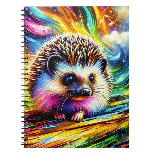 Bright Meadow Hedgehog Notebook ノートブック (正面)