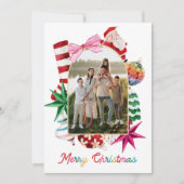 Bright Merry Christmas Family Photo Christmas Card シーズンカード (正面)
