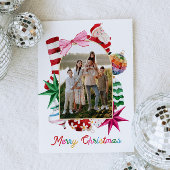 Bright Merry Christmas Family Photo Christmas Card シーズンカード