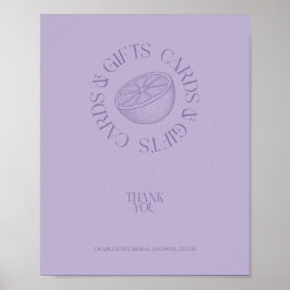 Bright Minimalist Citrus Bridal favor sign ポスター