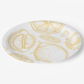 Bright Minimalist Citrus Bridal Shower ペーパープレート (アングル)