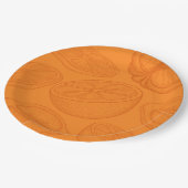 Bright Minimalist Citrus Bridal Shower ペーパープレート (アングル)