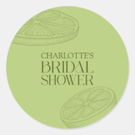 Bright Minimalist Citrus Bridal Shower ラウンドシール
