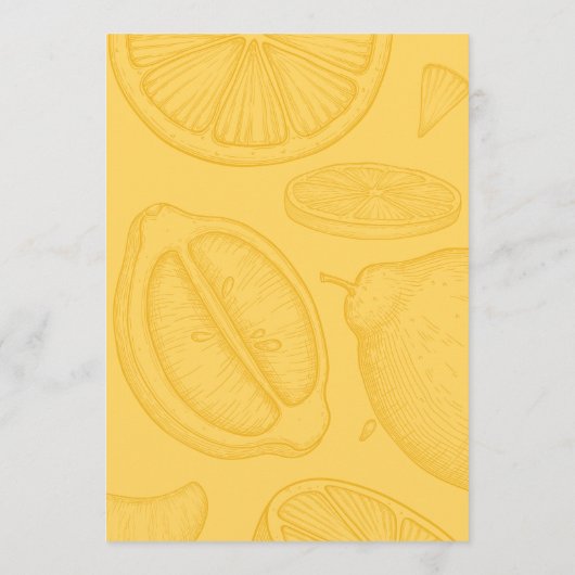 Bright Minimalist Citrus Bridal Shower invite 招待状 (裏面)