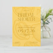 Bright Minimalist Citrus Bridal Shower invite 招待状 (スタンド正面)