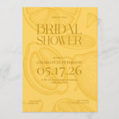 Bright Minimalist Citrus Bridal Shower invite 招待状 (正面)