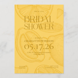 Bright Minimalist Citrus Bridal Shower invite 招待状