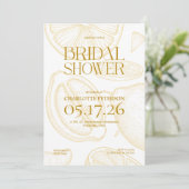 Bright Minimalist Citrus Bridal Shower invite 招待状 (スタンド正面)