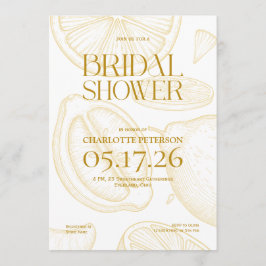 Bright Minimalist Citrus Bridal Shower invite 招待状