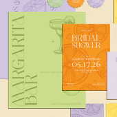 Bright Minimalist Citrus Bridal Shower invite 招待状
