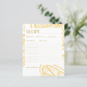 Bright Minimalist Citrus Bridal Shower RECIPE CARD (スタンド正面)