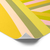 Bright Modern Citrus Stripes Pattern ポスター (角)
