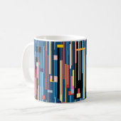 bright multicolored abstract pattern of stripes コーヒーマグカップ (正面左)