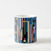 bright multicolored abstract pattern of stripes コーヒーマグカップ (中央)