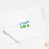 Bright Music Staff Oboe Gift ラウンドシール (封筒)