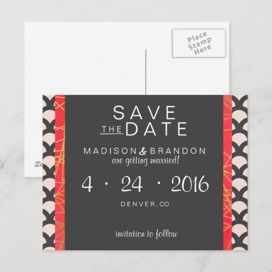 Bright N Beautiful Save the Date 案内ポストカード (正面/裏面)