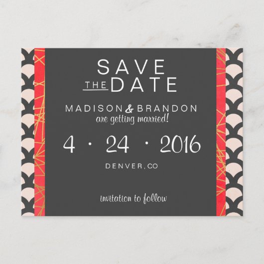 Bright N Beautiful Save the Date 案内ポストカード (正面)