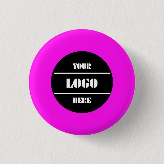 Bright Neon Pink Personalized Circle Badge Button 缶バッジ (正面)