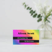 Bright Neon Rainbow Social モダン Media Business C 名刺 (スタンド正面)