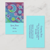 Bright Night名刺テンプレート青ポートレート 名刺 (正面/裏面)