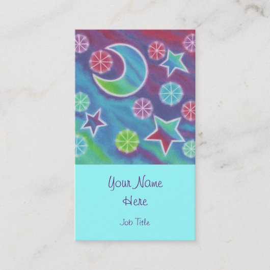 Bright Night名刺テンプレート青ポートレート 名刺 (正面)