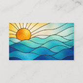 Bright Ocean Sunrise Stained Glass Business Card 名刺 (裏面)