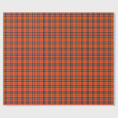 Bright Orange and Black Tartan Plaid ラッピングペーパー (フラット)