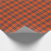 Bright Orange and Black Tartan Plaid ラッピングペーパー (角)