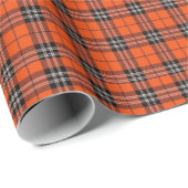 Bright Orange and Black Tartan Plaid ラッピングペーパー (ロールコーナー)