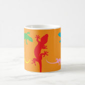 Bright Orange Coffee Cup with Colorful Lizards コーヒーマグカップ (中央)