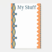 Bright Orange Hearts And Waves ポストイット (正面)