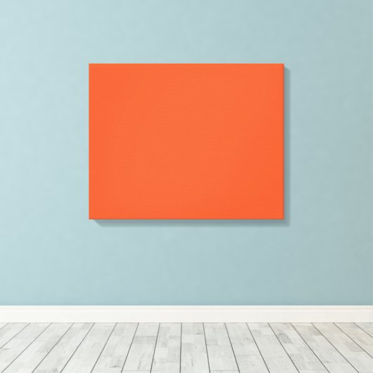Bright Orange Minimalist Solid Background キャンバスプリント (インサイチュ (ウッドフロア))