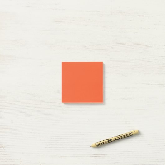 Bright Orange Minimalist Solid Background ポストイット (デスク上)