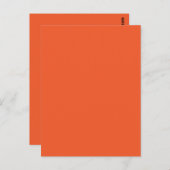 Bright Orange Minimalist Solid Background ポストカード (正面/裏面)