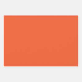 Bright Orange Minimalist Solid Background ラッピングペーパーシート