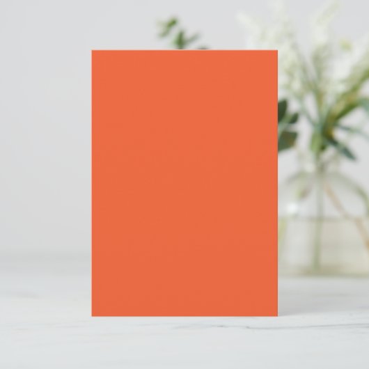 Bright Orange Minimalist Solid Background 出欠カード (スタンド正面)
