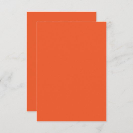 Bright Orange Minimalist Solid Background 出欠カード (正面/裏面)