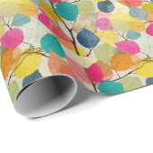  Bright Overlapping Fall Leaves with Black Branch  ラッピングペーパー (ロールコーナー)