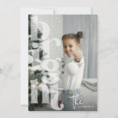 BRIGHT Overlayタイポグラフィフォトクリスマス シーズンカード (正面)