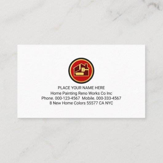 Bright Paint Splatters Painter Service 名刺 (裏面)