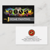 Bright Paint Splatters Painter Service 名刺 (正面/裏面)