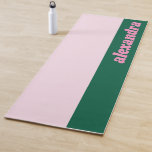 Bright Pastel Color Block Pink Green Personalized  ヨガマット<br><div class="desc">This modern workout mat features a pink and deep green color block with customizable name lettering for a bold, personal touch. The clean layout keeps the design stylish while making your mat easy to spot in class or at home. Personalize the name and colors to fit your style or gifting...</div>