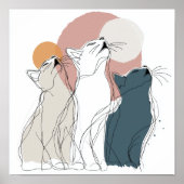 Bright Pastel Flower Semi-Gloss Poster ポスター (正面)