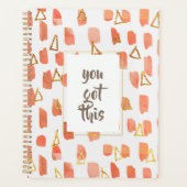 Bright Peachと金ゴールド三角形のパターン得You This プランナー手帳 (正面)