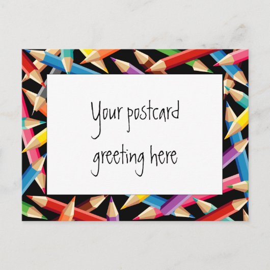 Bright Pencilsフレーム ポストカード (正面)