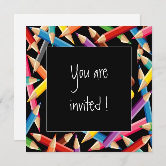 Bright Pencilsフレーム 招待状 (正面/裏面)