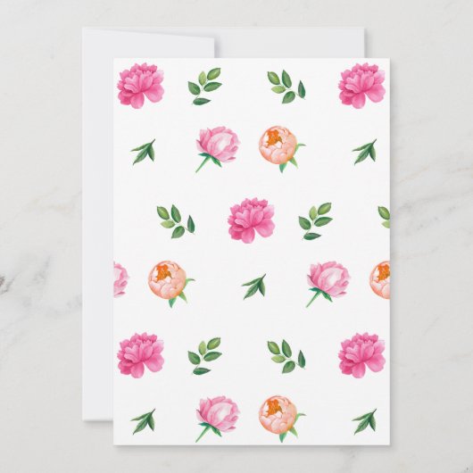 Bright Peony Love is in Bloom, Patterned Back 招待状 (裏面)