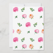 Bright Peony Tying the Knot Bridal Shower 招待状 (裏面)