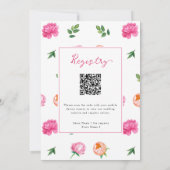 Bright Peony Tying the Knot QR Registry 招待状 (裏面)